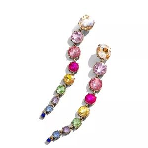Pastel Rainbow Gemstone Dangle Earrings